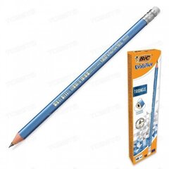 Графитовый карандаш Bic Evolution Triangle с ластиком, 12 шт. цена и информация | Письменные принадлежности | pigu.lt