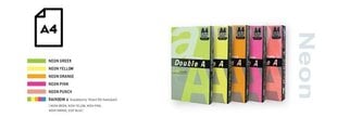 Spalvotas Neon popierius Double A, 75g, A4, 100 lapų, Rainbow 4 kaina ir informacija | Sąsiuviniai ir popieriaus prekės | pigu.lt