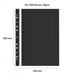 Папка с прозрачной обложкой AD Class 100/150, 25 шт./упаковке, цвет черный цена и информация | Канцелярские товары | pigu.lt