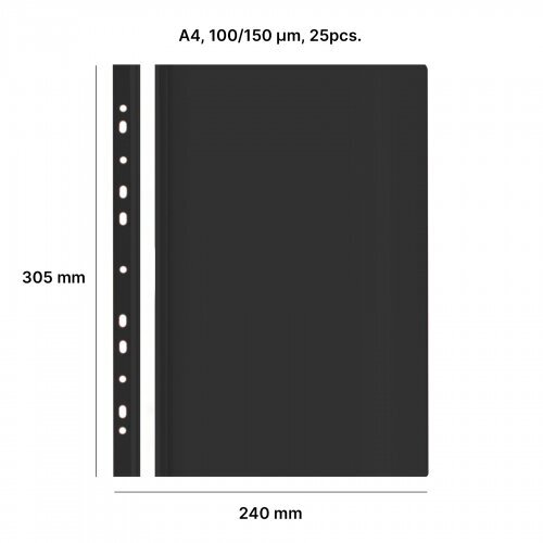 Segtuvas skaidriu viršeliu AD Class 100/150, 25 vnt./pak., juodas kaina ir informacija | Kanceliarinės prekės | pigu.lt