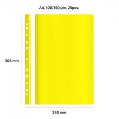 Папка с прозрачной обложкой AD Class 100/150, 25 шт./упаковке, цвет желтый цена и информация | Kanceliarinės prekės | pigu.lt