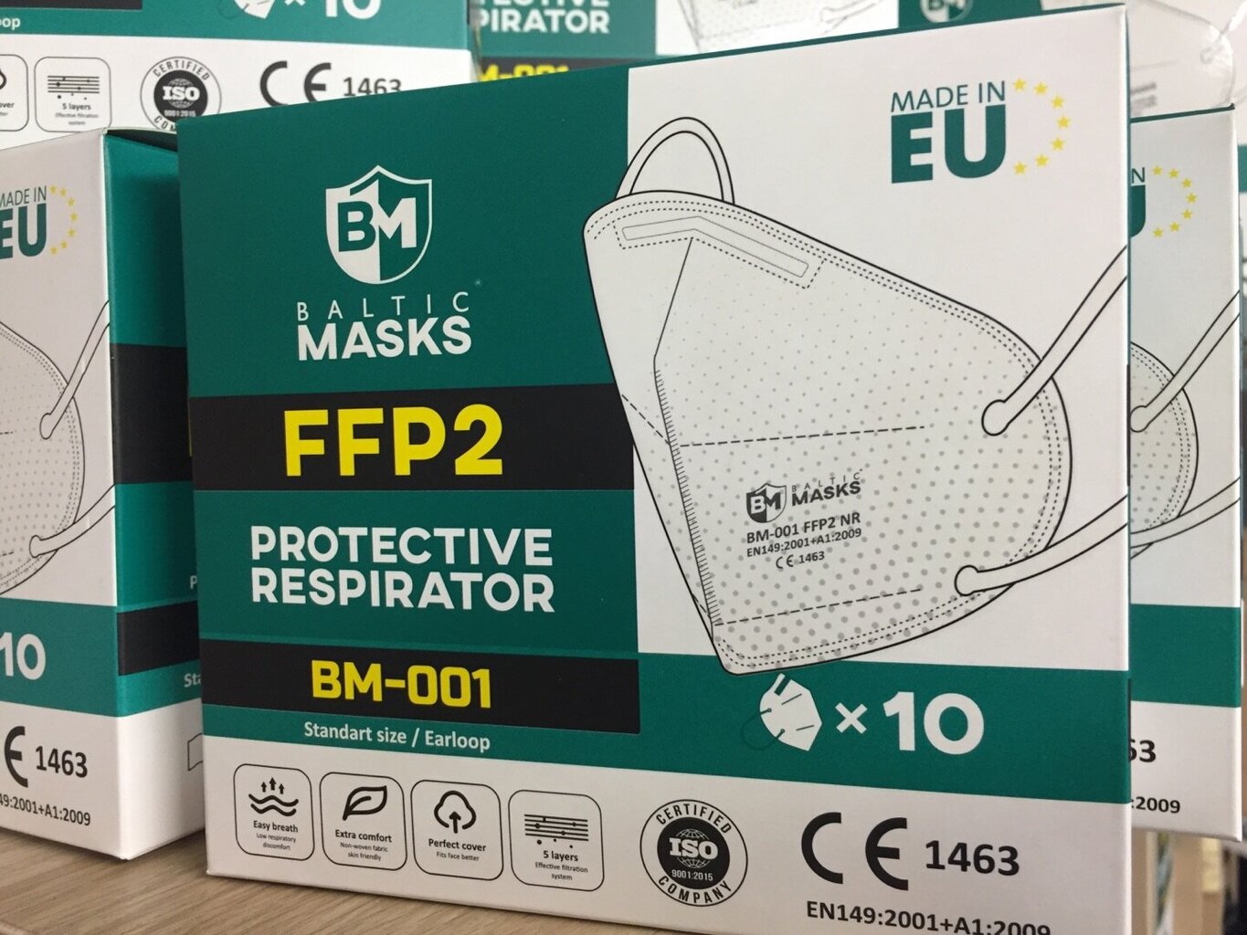 Respiratorius FFP2 (10 vienetų) BM-001 kaina ir informacija | Pirmoji pagalba | pigu.lt