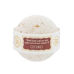 Бурлящий шарик для ванны «Coconut» с морской солью и маслом из виноградных косточек, Saules fabrika, 145 г цена и информация | Масла, гели для душа | pigu.lt