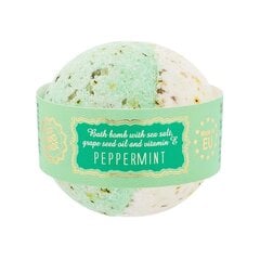 Бурлящий шарик для ванны «PEPPERMINT» с морской солью и  маслом из виноградных косточек, Saules fabrika, 145 г цена и информация | Масла, гели для душа | pigu.lt