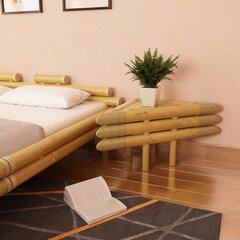 Naktinis staliukas, 2vnt. 60x60x40cm, natūralios sp., bambukas цена и информация | Прикроватные тумбочки | pigu.lt