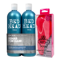 Intensyviai drėkinantis šampūnas ir maitinantis balzamas, TIGI Bed Head Urban Recovery Tweens 2x750ml + RICH antistatinis plaukų šepetys kaina ir informacija | Šampūnai | pigu.lt