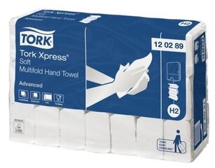 Бумага Tork Premium Interfold H2, 2 листа, 150 листов, 25,2x21,2 см, Z, целлюлоза, белый (21 шт.) 1804-002, цена и информация | Туалетная бумага, бумажные полотенца | pigu.lt