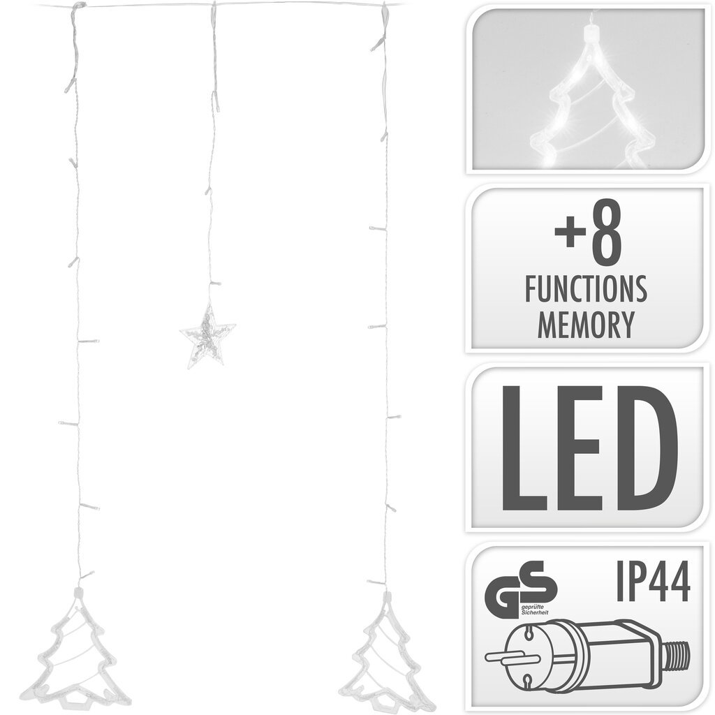 Kalėdinė girlianda, 138 LED 2 m šviečianti dalis kaina ir informacija | Girliandos | pigu.lt