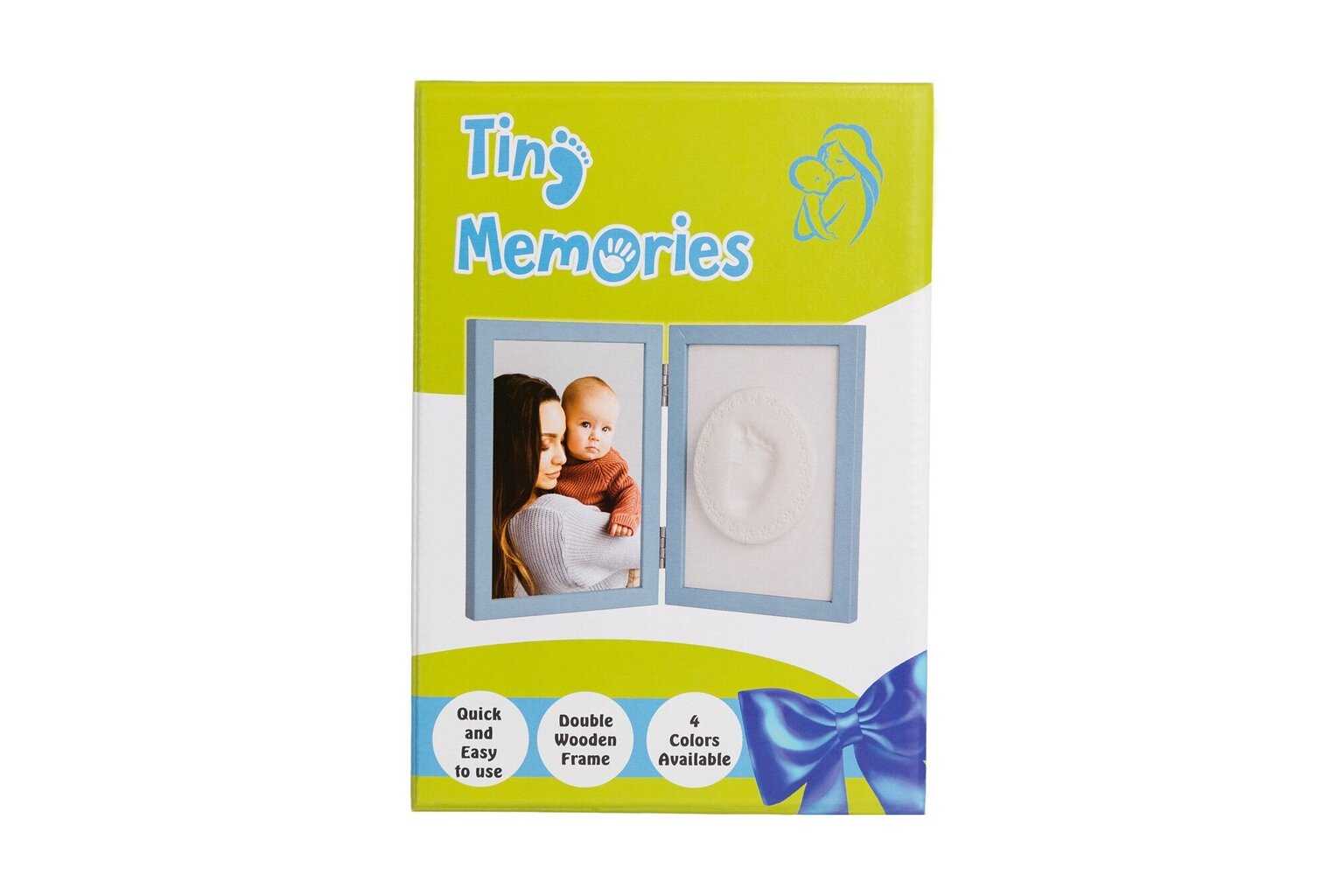 Dvigubas nuotraukų rėmelis su įspaudu Tiny Memories, mėlynas kaina ir informacija | Antspaudai kūdikiams | pigu.lt