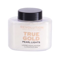 Šviesinamoji veido priemonė Makeup Revolution London Pearl Lights Loose 25 g, True Gold kaina ir informacija | Bronzantai, skaistalai | pigu.lt