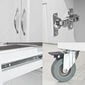 Virtuvinė spintelė ant ratukų SoBuy FKW13-WN, balta/ruda kaina ir informacija | Virtuvinės spintelės | pigu.lt