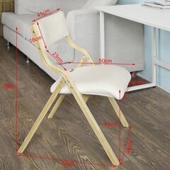 Складной обеденный стул SoBuy FST40-W, песочный/коричневый цена и информация | Стулья для кухни и столовой | pigu.lt