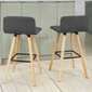 Dviejų kėdžių komplektas SoBuy FST50-DG, pilkas/rudas kaina ir informacija | Virtuvės ir valgomojo kėdės | pigu.lt