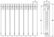 Ferroli aluminio radiatorius 0.43 х 0.120 m, Pol3x15, šoninis pajungimas kaina ir informacija | Radiatoriai, konvektoriai | pigu.lt