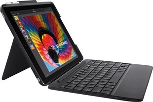 Vokiška klaviatūra iPad įrenginiui Logitech SLIM FOLIO iPad (920-009018) цена и информация | Клавиатуры | pigu.lt