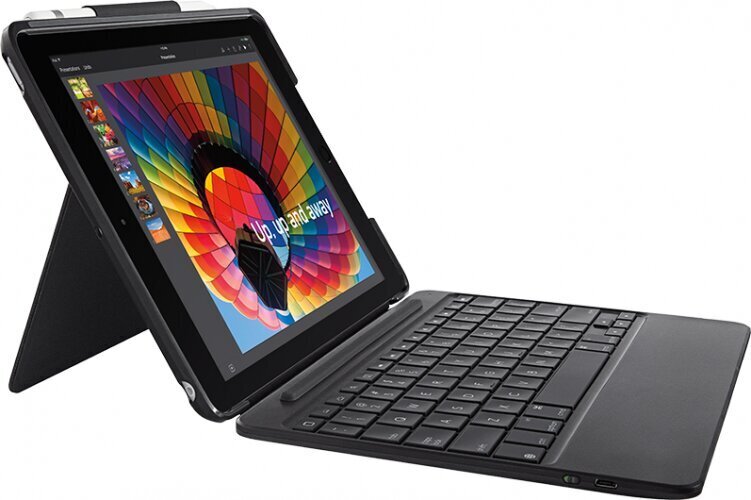 Vokiška klaviatūra iPad įrenginiui Logitech SLIM FOLIO iPad (920-009018) цена и информация | Klaviatūros | pigu.lt