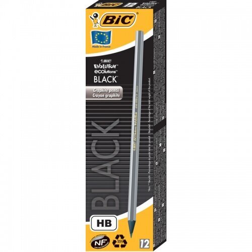 Pieštukai Bic Evolution Black Eco HB, 12 vnt. kaina ir informacija | Rašymo priemonės | pigu.lt