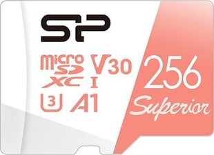 Silicon Power microSDXC Card 256ГБ UHS-I U3 A1 Class 10 V30 + адаптер цена и информация | Карты памяти для телефонов | pigu.lt