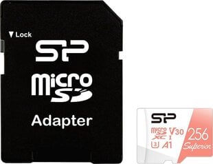 Silicon Power microSDXC Card 256ГБ UHS-I U3 A1 Class 10 V30 + адаптер цена и информация | Карты памяти для телефонов | pigu.lt