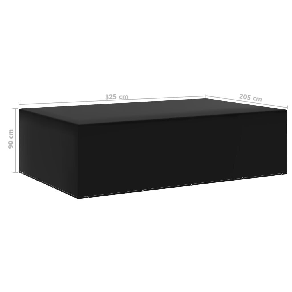 Sodo baldų uždangalas, 205x325x90 cm, juodas kaina ir informacija | Pagalvės, užvalkalai, apsaugos | pigu.lt