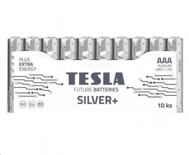 Baterija "Tesla" AAA Silver+, 1150 mAh, (10 vnt.) kaina ir informacija | Elementai | pigu.lt