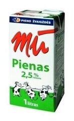 Pienas MŪ, pasterizuotas, 2.5 rieb., 1l x 12vnt. kaina ir informacija | Pieno produktai | pigu.lt