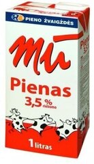 Pienas Mū, natūralus, 3.5 rieb., 1l x 12vnt. kaina ir informacija | Pieno produktai | pigu.lt