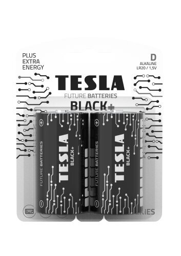 Baterija Tesla D Black+ LR20, 2 vnt. цена и информация | Elementai | pigu.lt