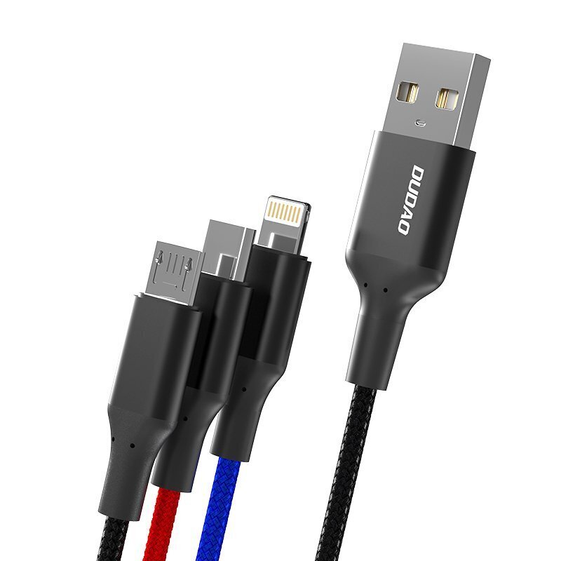 Dudao 3in1, USB - Lightning, 38 cm kaina ir informacija | Laidai telefonams | pigu.lt