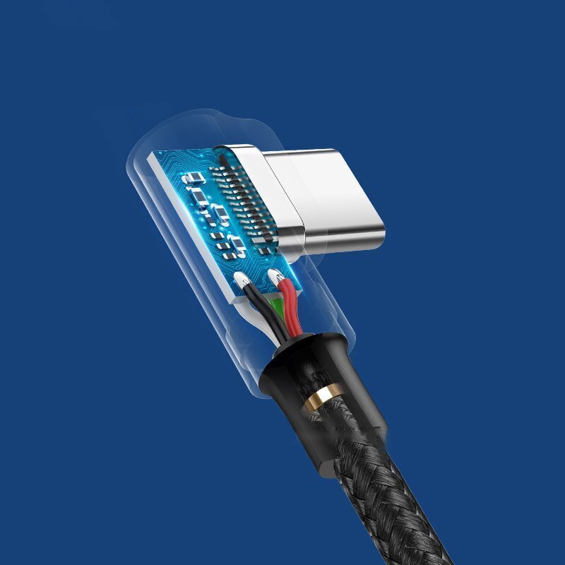 Ugreen 76210 USB - USB Typ C angled cable Quick Charge 2.0 QC3.0 3 A 1 m kaina ir informacija | Laidai telefonams | pigu.lt