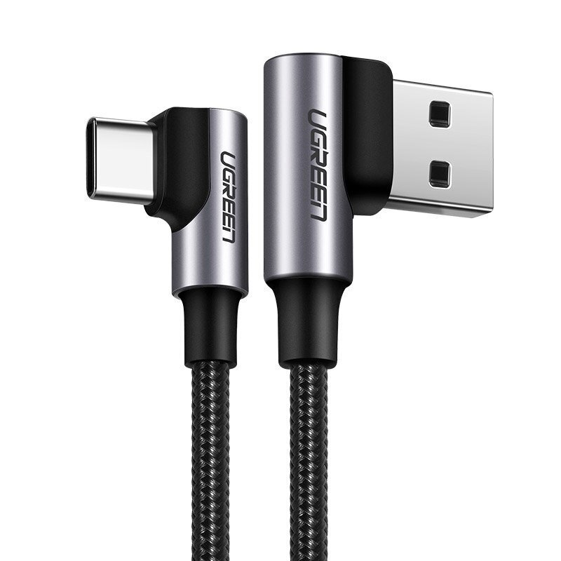 Ugreen 76210 USB - USB Typ C angled cable Quick Charge 2.0 QC3.0 3 A 1 m цена и информация | Laidai telefonams | pigu.lt