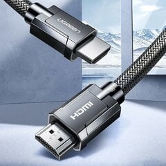 Кабель Ugreen HDMI 2.1, 8K 60 Гц / 4K 120 Гц 3D 48 Гбит/с HDR VRR QMS ALLM eARC QFT, 2 м, серый (HD135 70321) цена и информация | Кабели и провода | pigu.lt