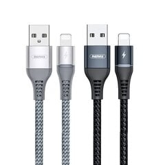 Remax Durable Nylon Braided laidas, USB - Lightning, 1 m, juodas kaina ir informacija | Laidai telefonams | pigu.lt