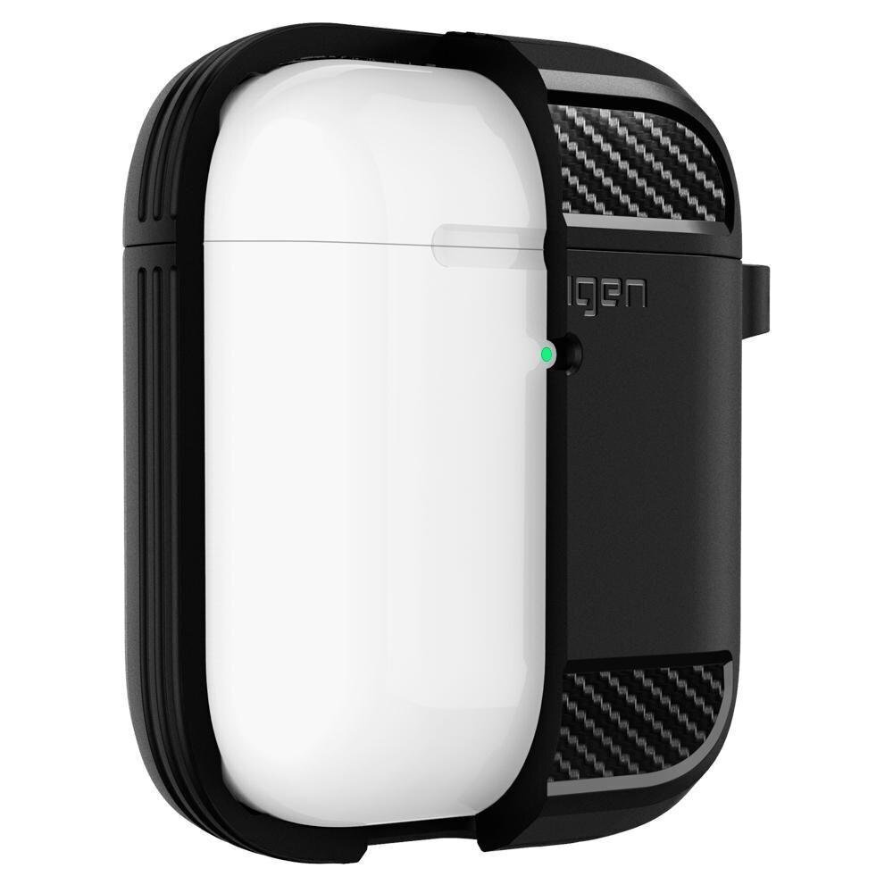 Spigen Rugged Armor AirPods Black kaina ir informacija | Ausinės | pigu.lt