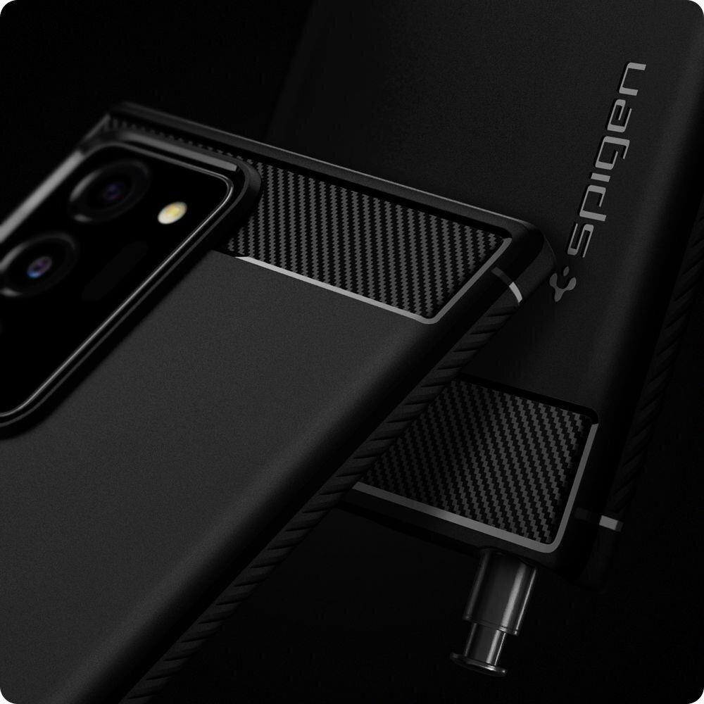 Spigen Rugged Armor, skirtas Samsung Galaxy Note 20 Ultra 5G, Matte Black kaina ir informacija | Telefono dėklai | pigu.lt