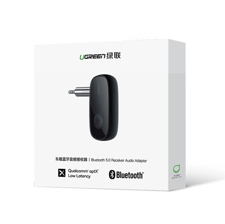 Ugreen CM279 garso adapteris AUX, Bluetooth 5.0 aptX, juodas kaina ir informacija | Adapteriai, USB šakotuvai | pigu.lt