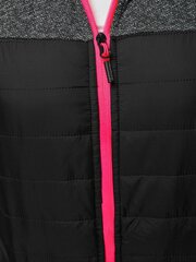 Moteriška juoda striukė su rožine detale "Nora" kaina ir informacija | Striukės moterims | pigu.lt