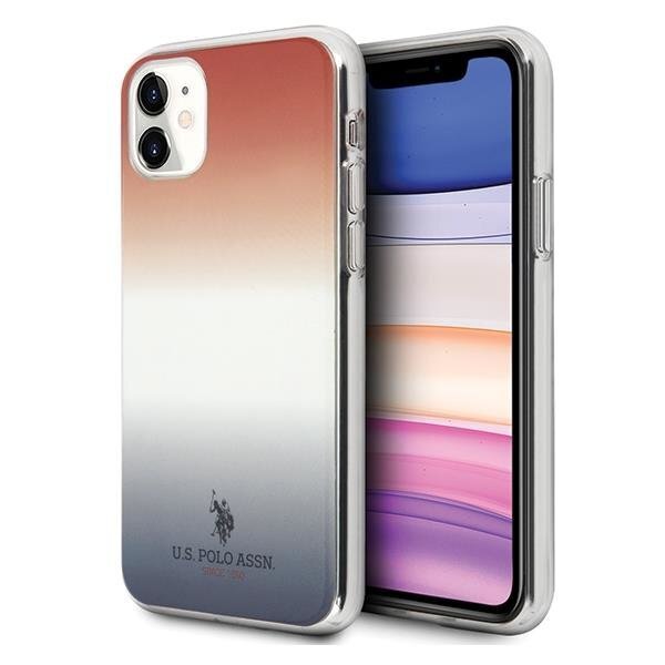 US Polo USHCN61TRDGRB, skirtas iPhone 11, raudonas/mėlynas kaina ir informacija | Telefono dėklai | pigu.lt