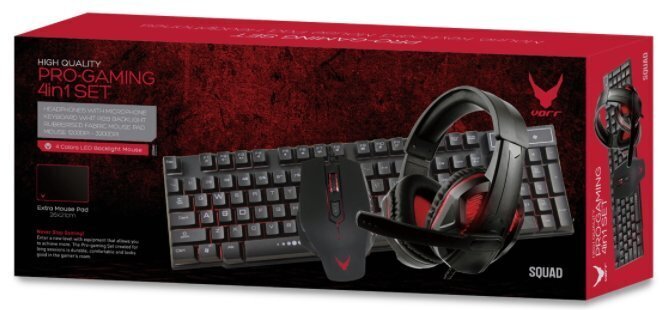 Varr Pro Gaming 4 in1 Set kaina ir informacija | Klaviatūros | pigu.lt