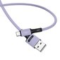 USB/Type-C laidas USAMS, violetinis, 100cm kaina ir informacija | Laidai telefonams | pigu.lt