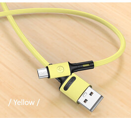 USB/Micro USB laidas USAMS, geltonas, 100cm kaina ir informacija | Laidai telefonams | pigu.lt