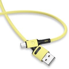 USB/Micro USB кабель USAMS, желтый, 100 см цена и информация | Кабели для телефонов | pigu.lt