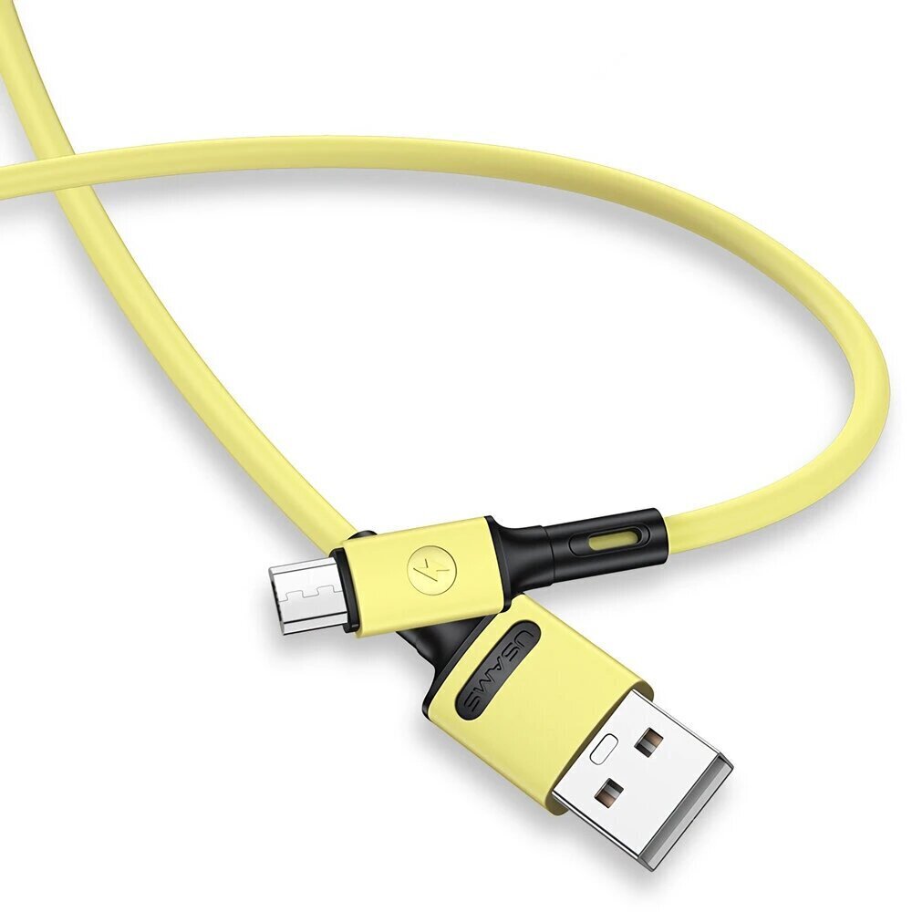 USB/Micro USB laidas USAMS, geltonas, 100cm kaina ir informacija | Laidai telefonams | pigu.lt