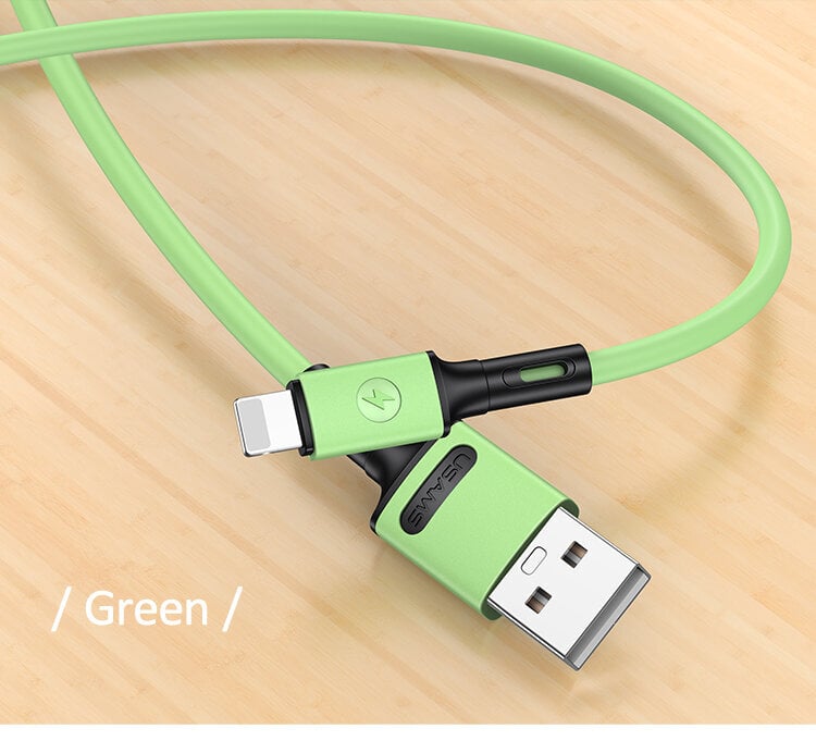 USB/Lightning laidas USAMS, žalias, 100cm kaina ir informacija | Laidai telefonams | pigu.lt