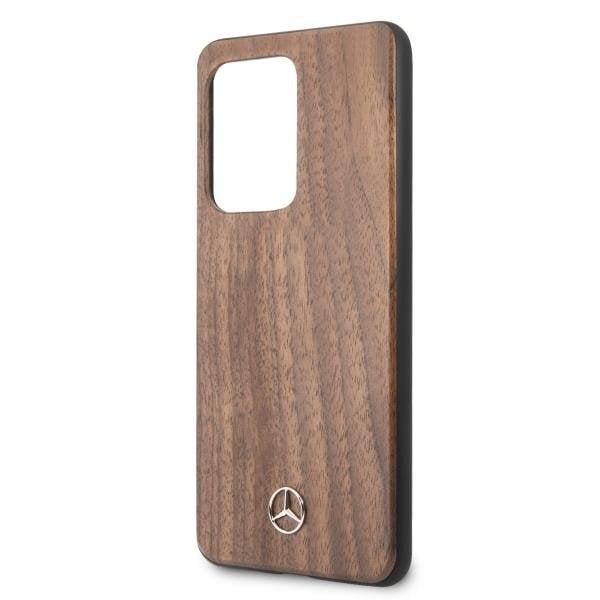 Mercedes MEHCS69VWOLB S20 Ultra G988 hard case brązowy/brown Wood Line Walnut kaina ir informacija | Telefono dėklai | pigu.lt