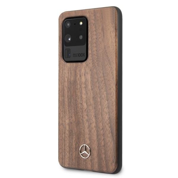 Mercedes MEHCS69VWOLB S20 Ultra G988 hard case brązowy/brown Wood Line Walnut kaina ir informacija | Telefono dėklai | pigu.lt