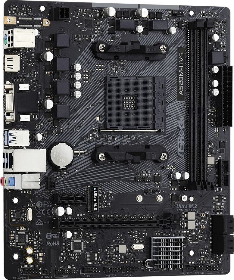 ASRock A520M-HVS kaina ir informacija | Pagrindinės plokštės | pigu.lt