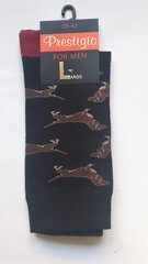 Классические хлопковые мужские носки с рисунком "Такса" (черные) цена и информация | Мужские носки | pigu.lt