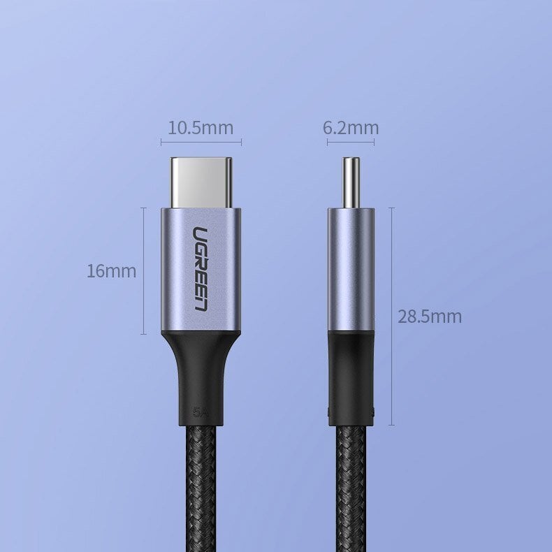 Ugreen USB Type C - USB Type C laidas, 2 m, pilkas kaina ir informacija | Laidai telefonams | pigu.lt