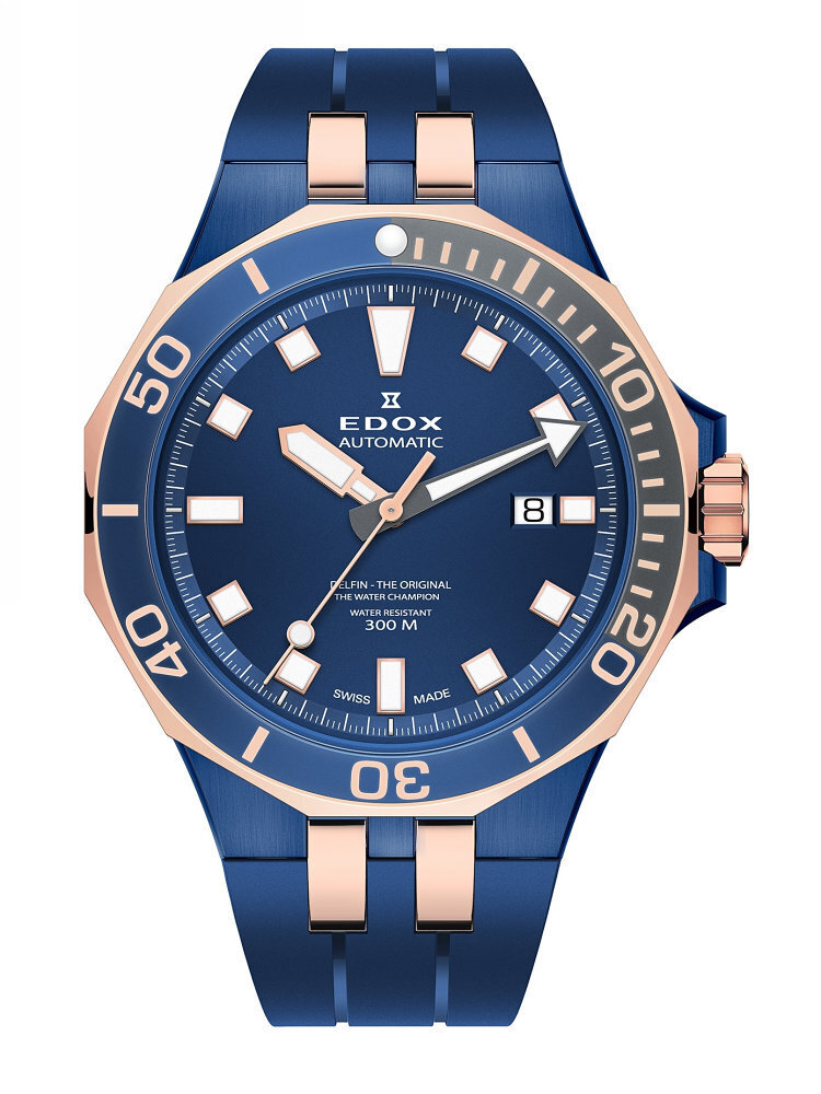 Vyriškas laikrodis Edox Delfin Diver Automatic 80110, 357BURCA BUIR kaina ir informacija | Vyriški laikrodžiai | pigu.lt